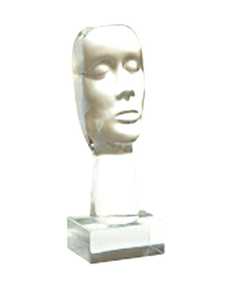glass face sculpture