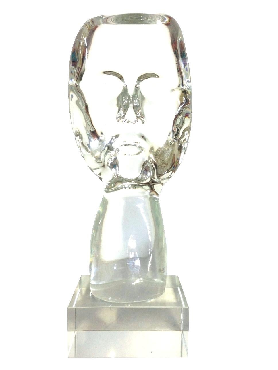glass face sculpture