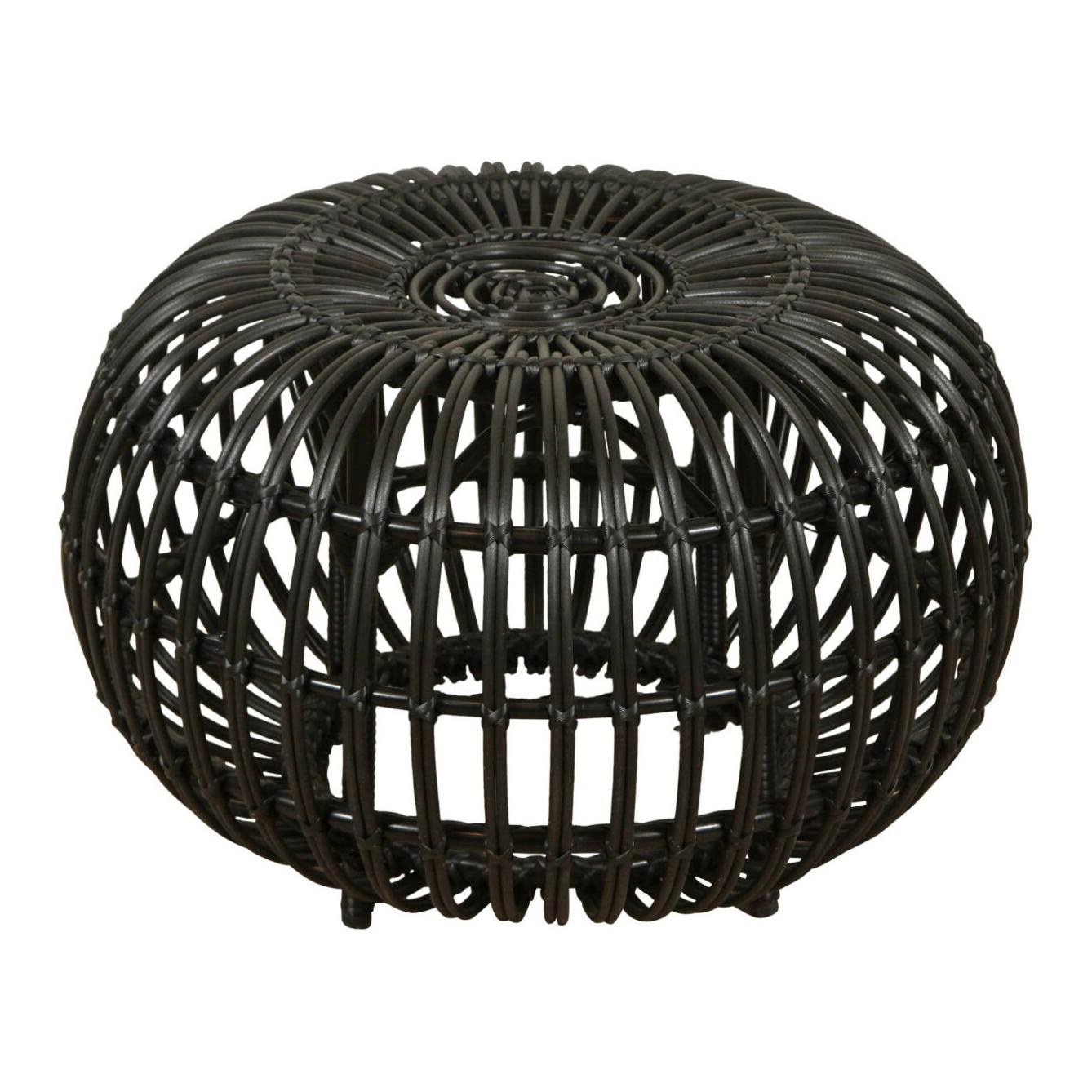 21st Century European Ottoman Nero in the Style of Franco Albini In Excellent Condition For Sale In West Palm Beach, FL