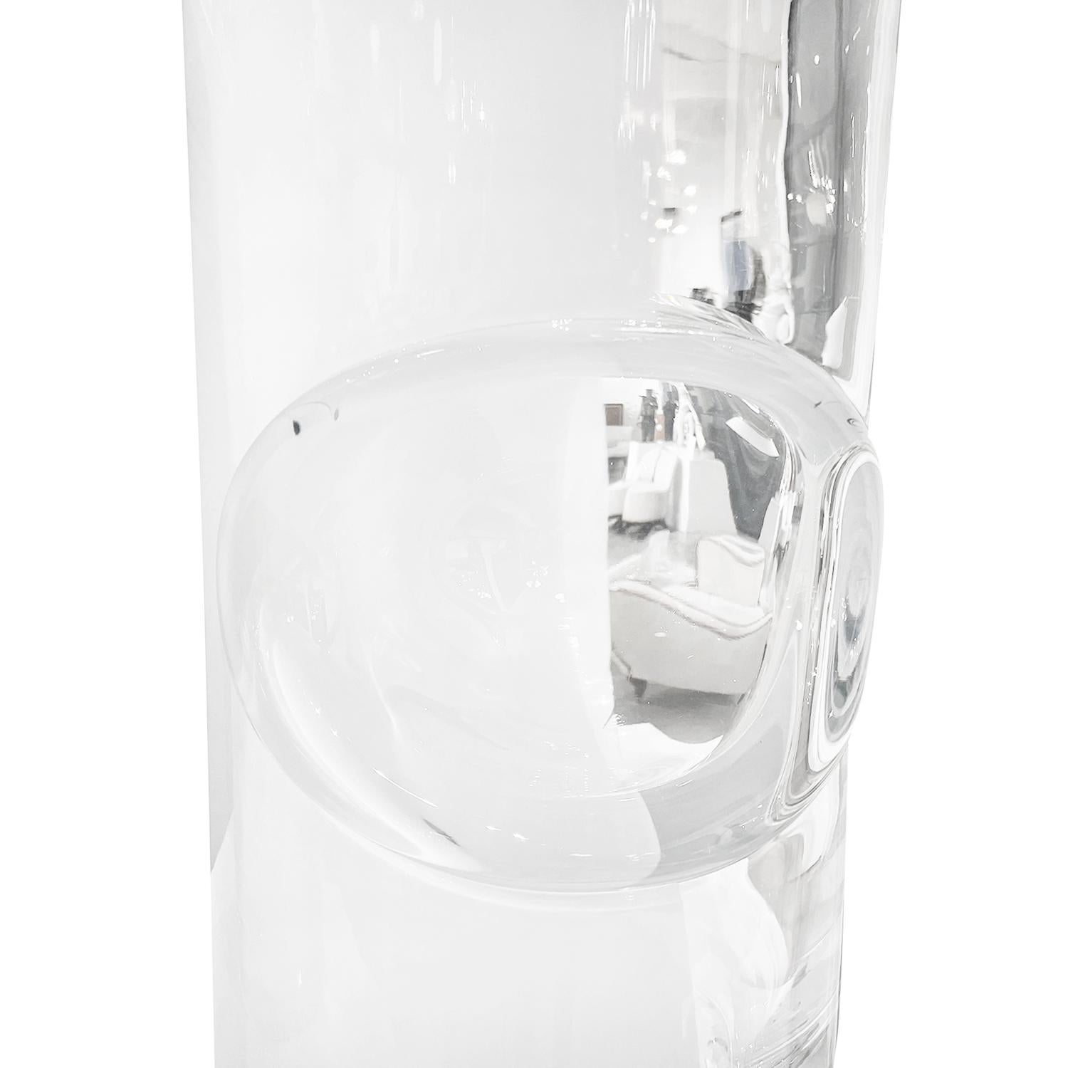 Contemporary 21st Century European Pair of White Infused Glass Vases For Sale