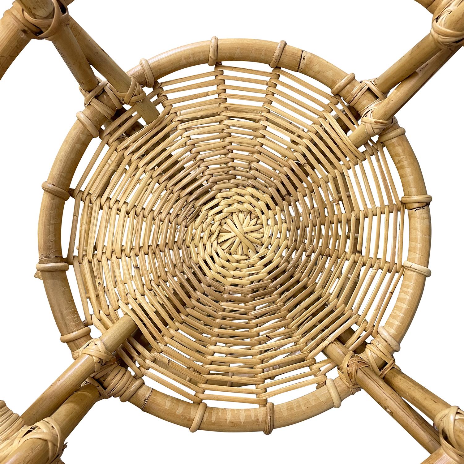21st Century European Rattan Trolley Cart Table in the Style of Franco Albini For Sale 5