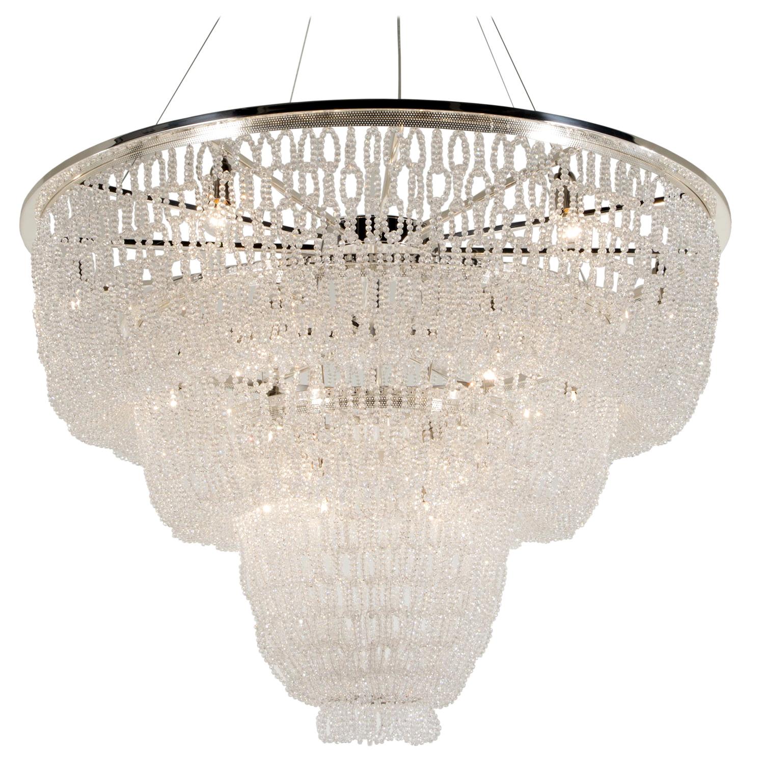 Lustre à chaînes en cristal Eva du 21e siècle de Patrizia Garganti