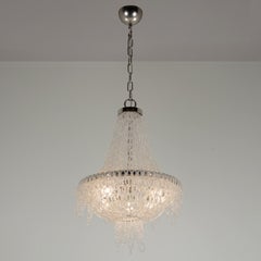 Lustre Eva du XXIe siècle en nickel et chaînes de cristal par Patrizia Garganti