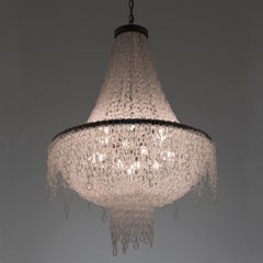 21st Century Eva Nickel and Crystal Chains Chandelier by Patrizia Garganti