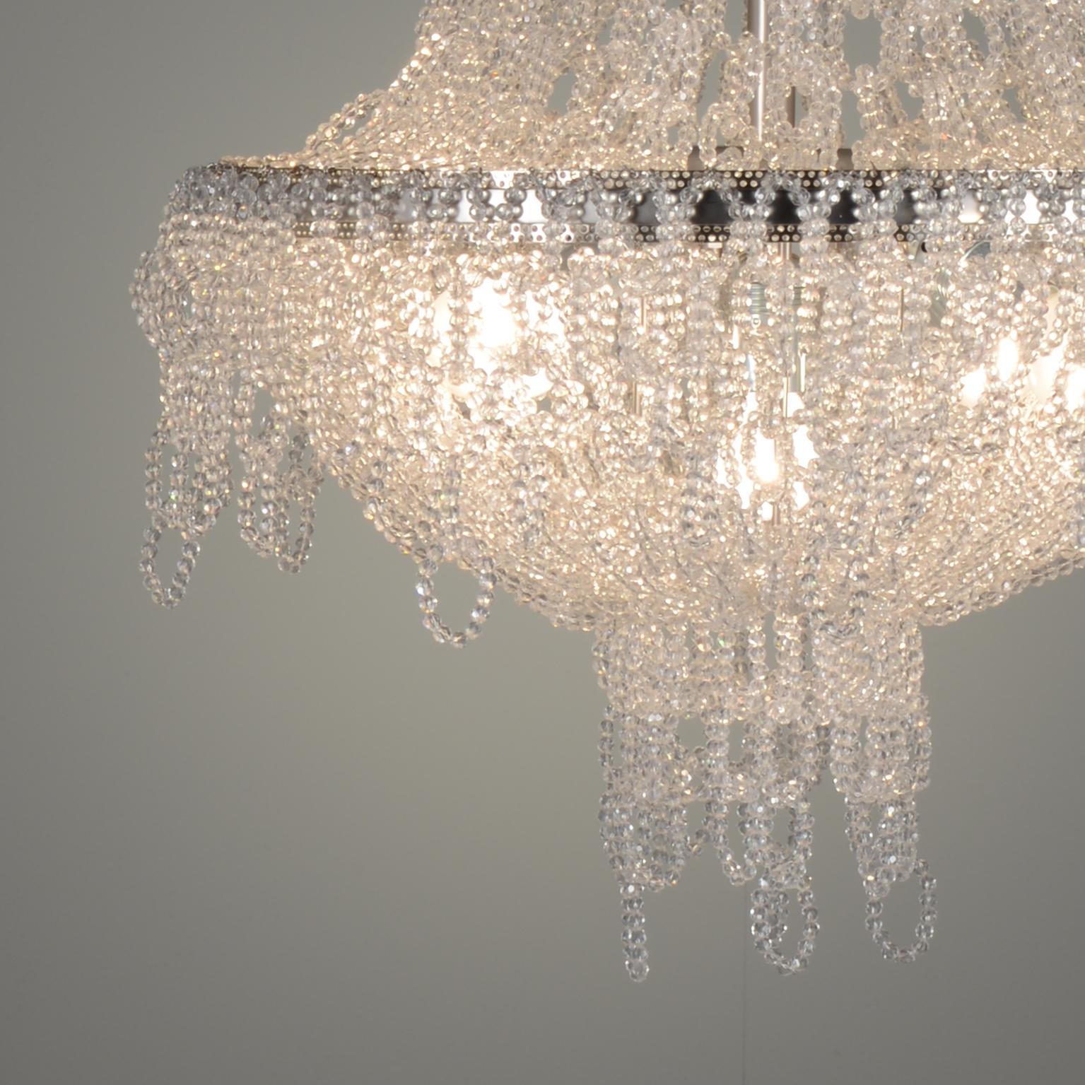21st Century Eva Nickel and Crystal Chains Chandelier by Patrizia Garganti In New Condition For Sale In Sesto Fiorentino, IT