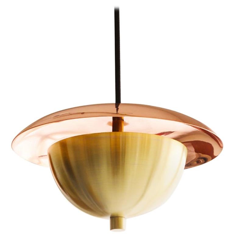 21st Century Evoluon Pendant Lamp Brass by Creativemary For Sale