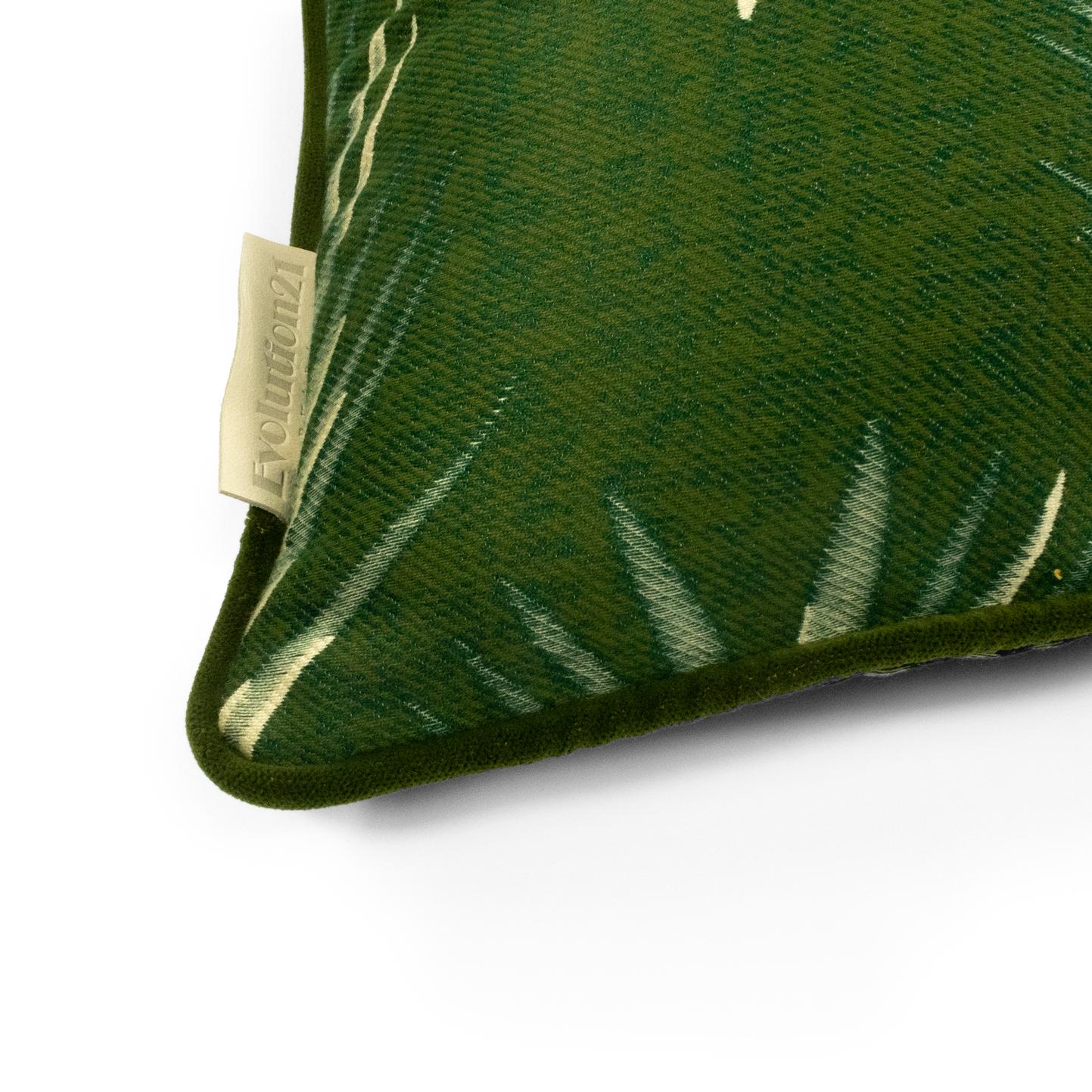 A tropical pattern in subtle tones, our Bamboo Leaf fabric upholstery is warm and playful. Harking to a different environment, the cushion helps to bring a natural look to both interior and exterior settings. 

Pick out similar colours in