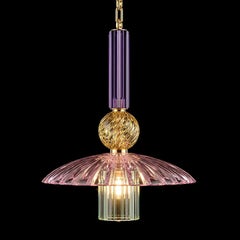 21st Century, exclusive crystal and bronze pendant lamp