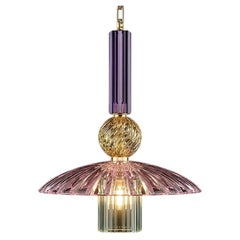 21st Century, exclusive crystal and bronze pendant lamp