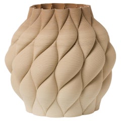 21st Century Fading Gradient Beige Ceramic Mumbai Vase Handcrafted, Italy