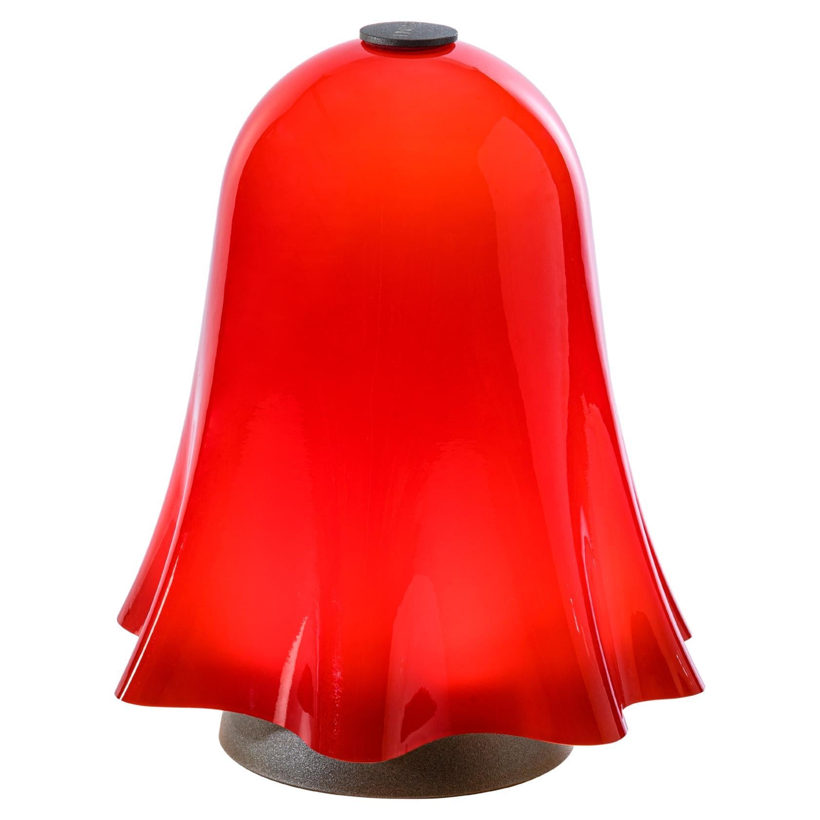 Lampe de bureau rouge rechargeable Fantasmino du 21e siècle, à gradation, touch table