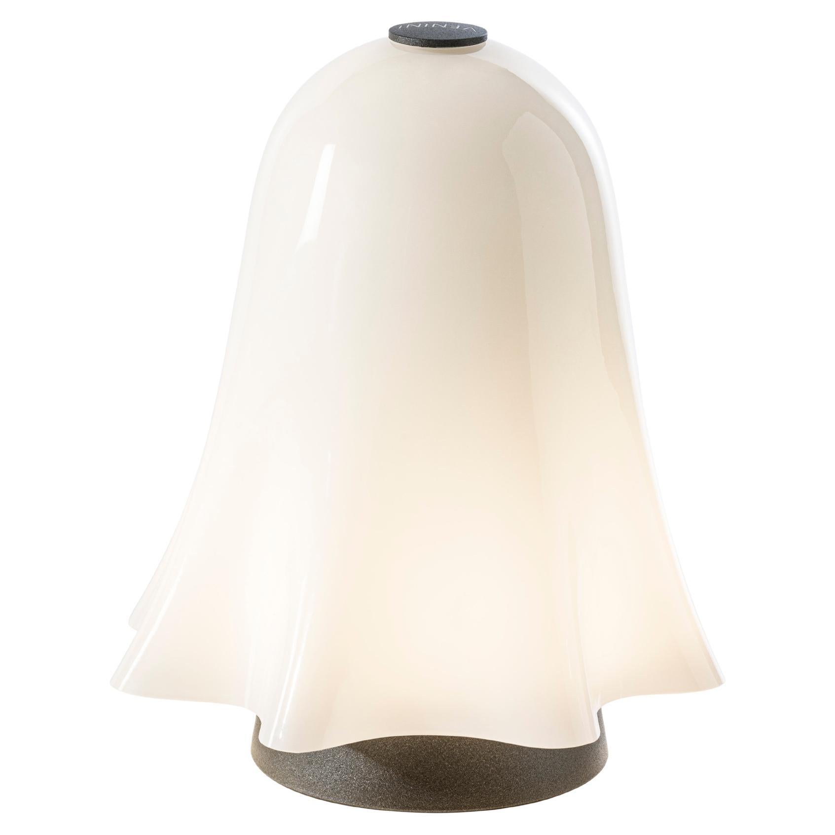 Venini Battery Lamp in Milk-White, Rechargeable, Dimmerable, Touch  For Sale