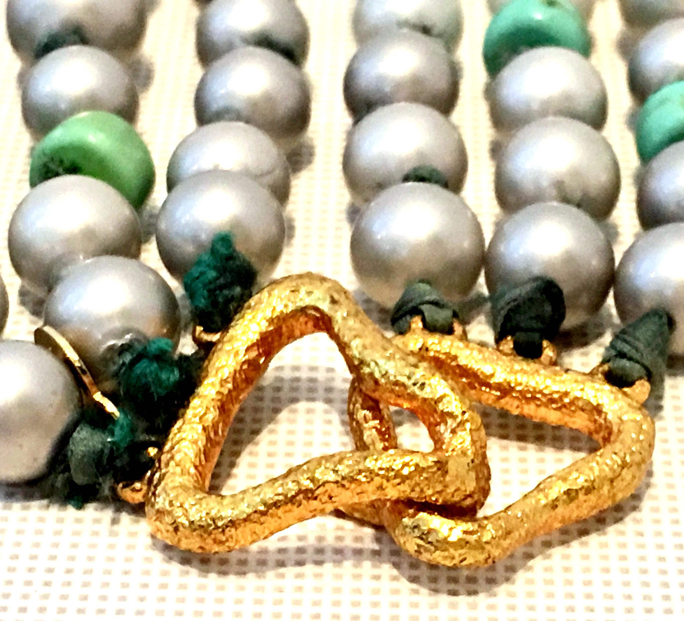 21st Century Faux Pearl & Natural Gemstone  Necklace By, Alexis Bittar 7
