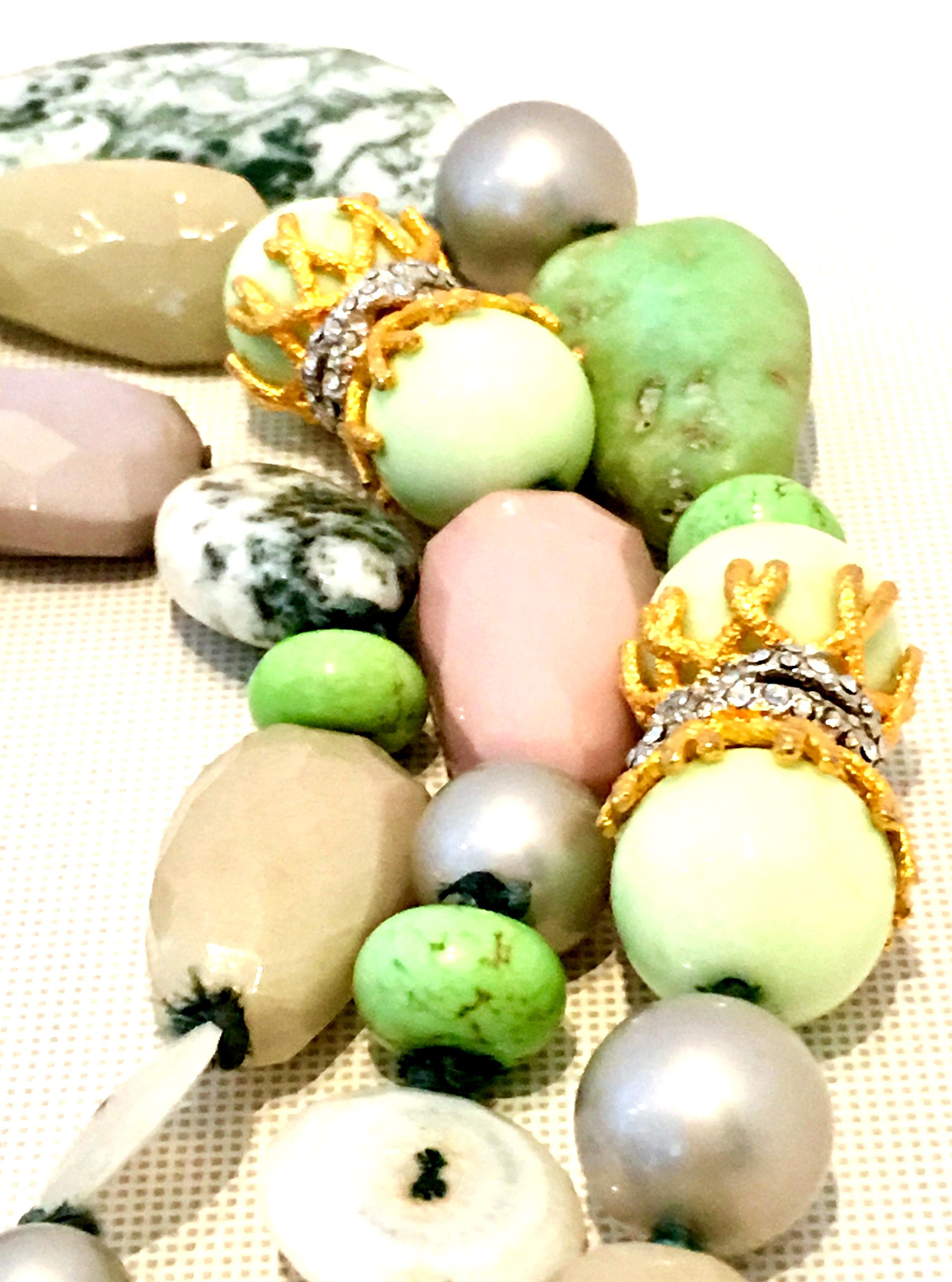21st Century Faux Pearl & Natural Gemstone  Necklace By, Alexis Bittar 1