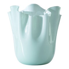 21st Century Fazzoletto Large Glass Vase in Green Rio by Fulvio Bianconi E Paolo
