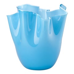 21st Century Fazzoletto Medium Vase in Aquamarine by Fulvio Bianconi E Paolo