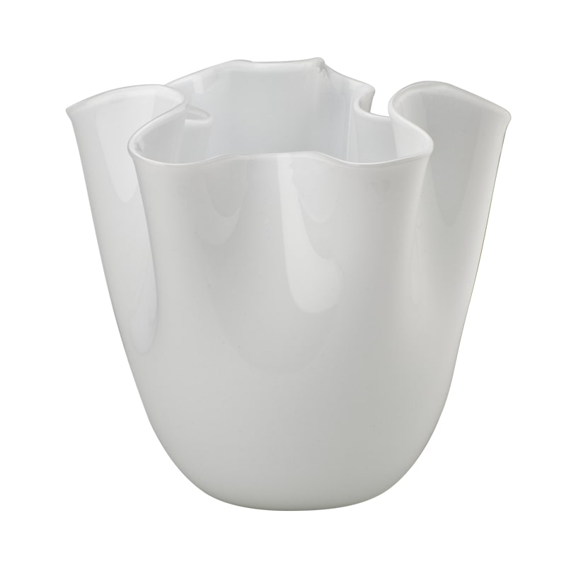 21st Century Fazzoletto Medium Vase in Milk-White by Fulvio Bianconi E Paolo For Sale