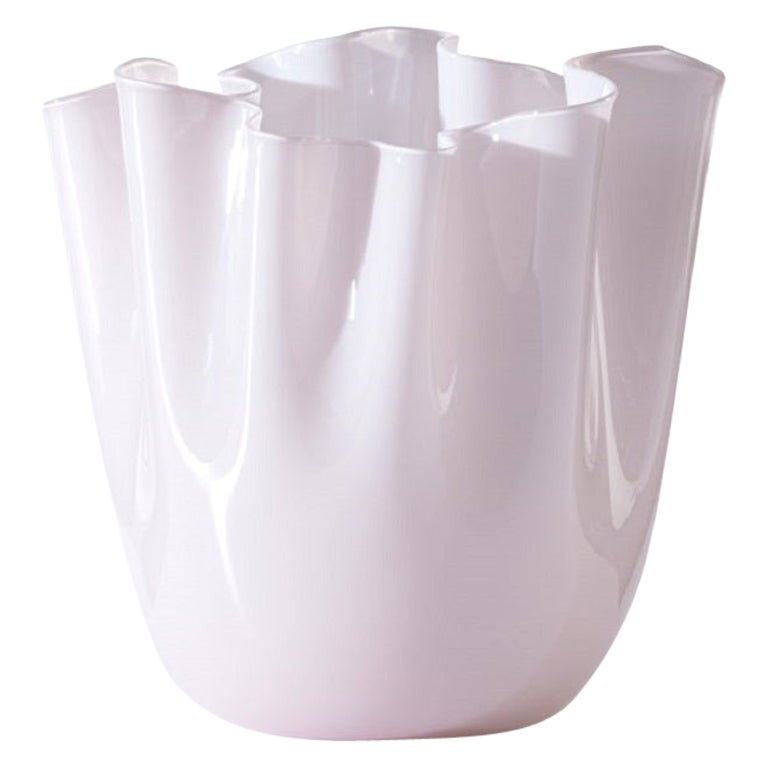 Vase moyen Fazzoletto du 21e siècle en Rosa Cipria de Fulvio Bianconi E Paolo