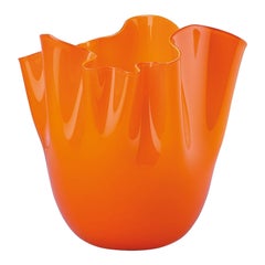 Petit vase en verre Fazzoletto du 21ème siècle en orange de Fulvio Bianconi E Paolo