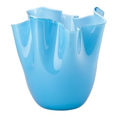 21st Century Fazzoletto Small Vase in Aquamarine by Fulvio Bianconi E Paolo