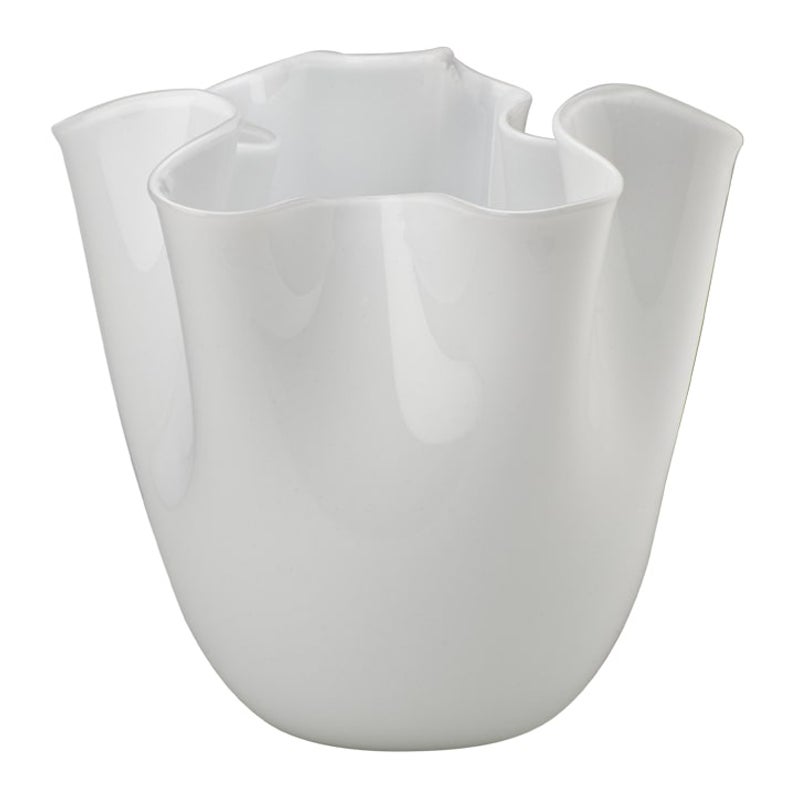 Kleine Fazzoletto-Vase in Milchweiß von Fulvio Bianconi E Paolo, 21. Jahrhundert