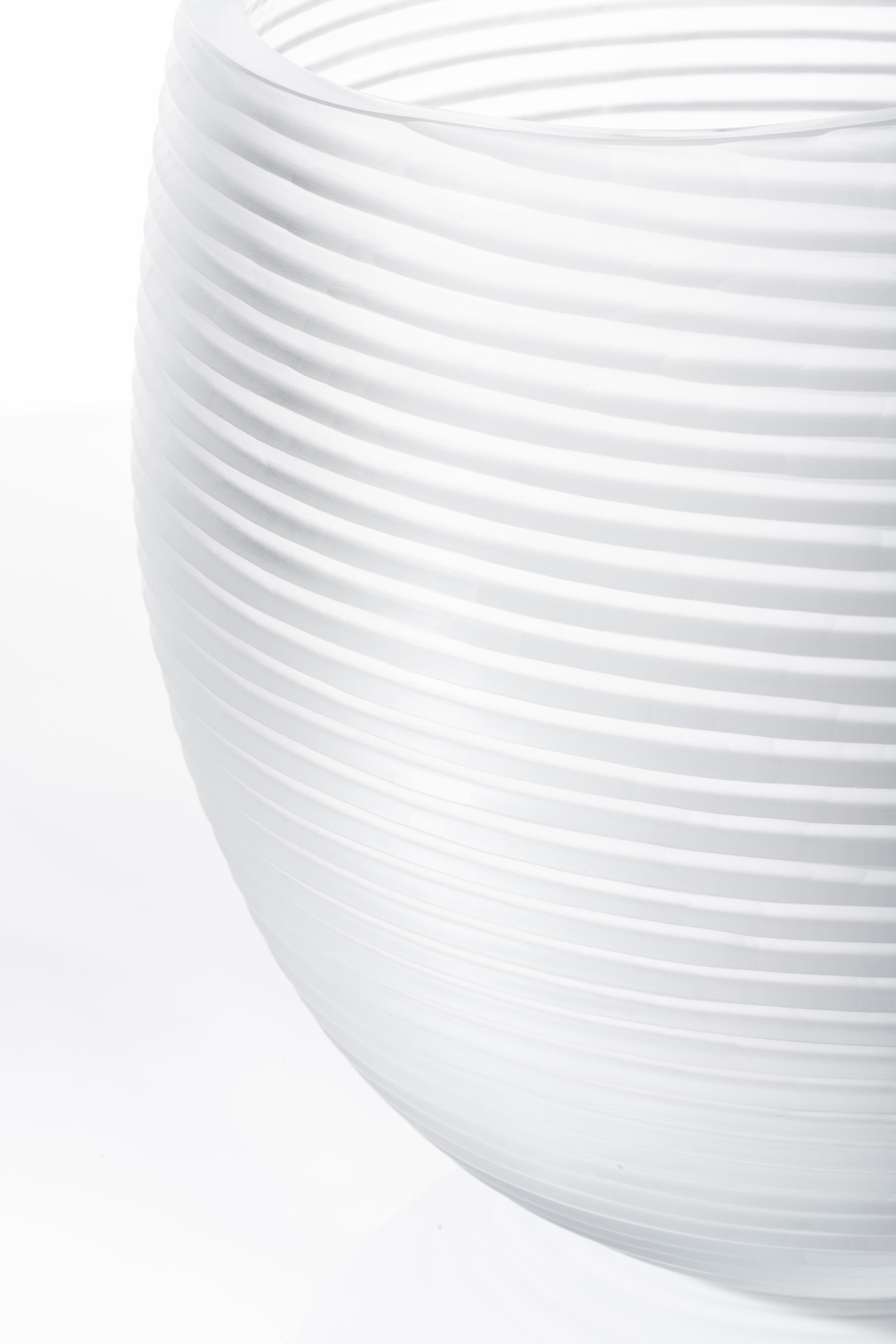 Italian 21st Century Federico Peri Linae Large Vase Murano Glass Crystal colour For Sale
