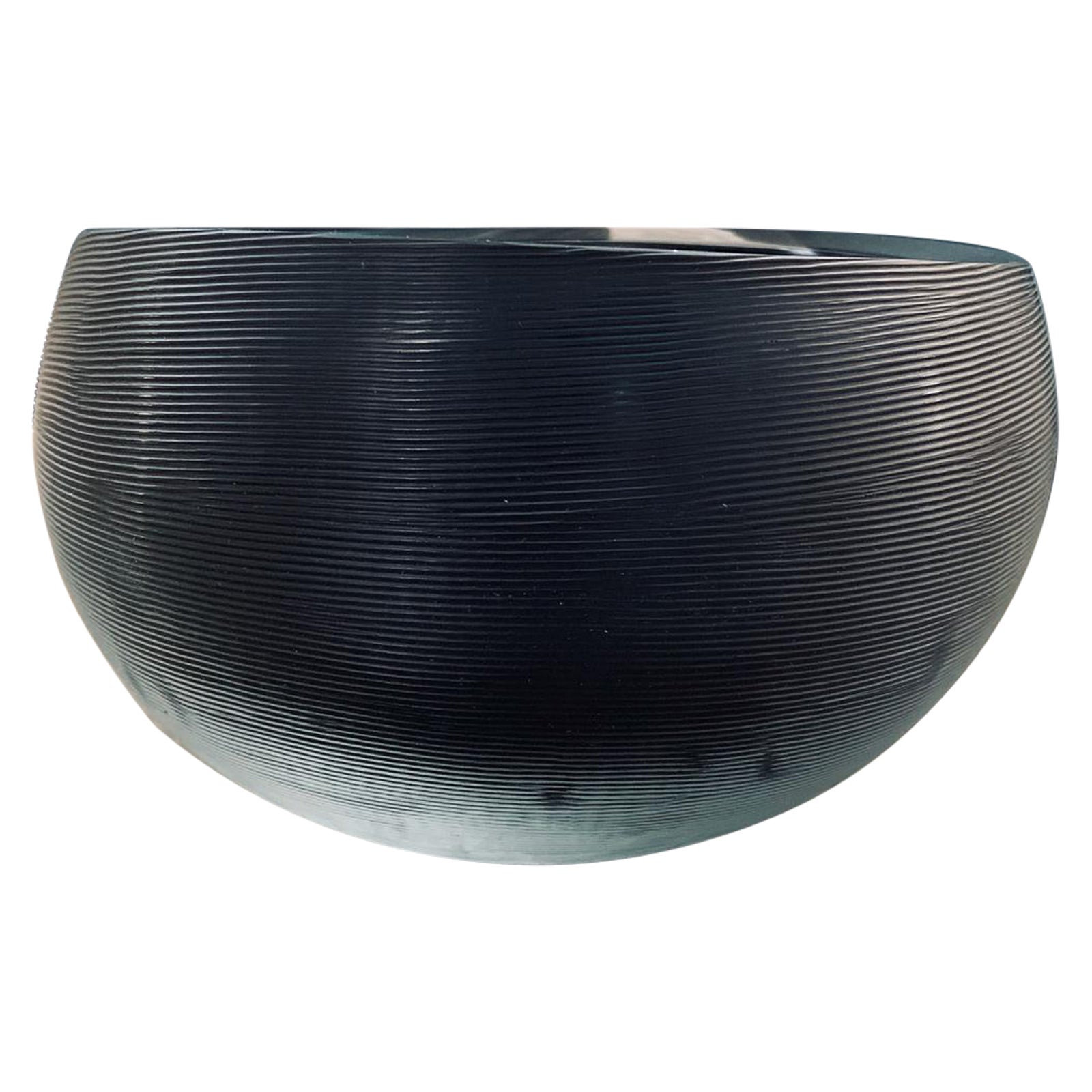 21st Century Federico Peri Linae Small Vase Murano Glass Deep Blue colour