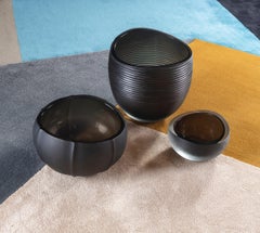 Siglo XXI Federico Peri Linae Jarrón Pequeño Cristal de Murano Color Azul Profundo