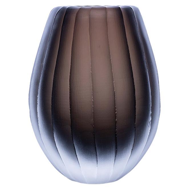 21st Century Federico Peri Mini Vase Smoke Murano Glass