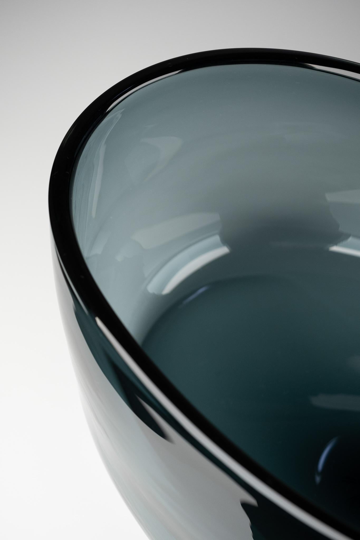 Modern 21st Century Federico Peri Ovale Tray Murano Glass Deep Blue Color For Sale