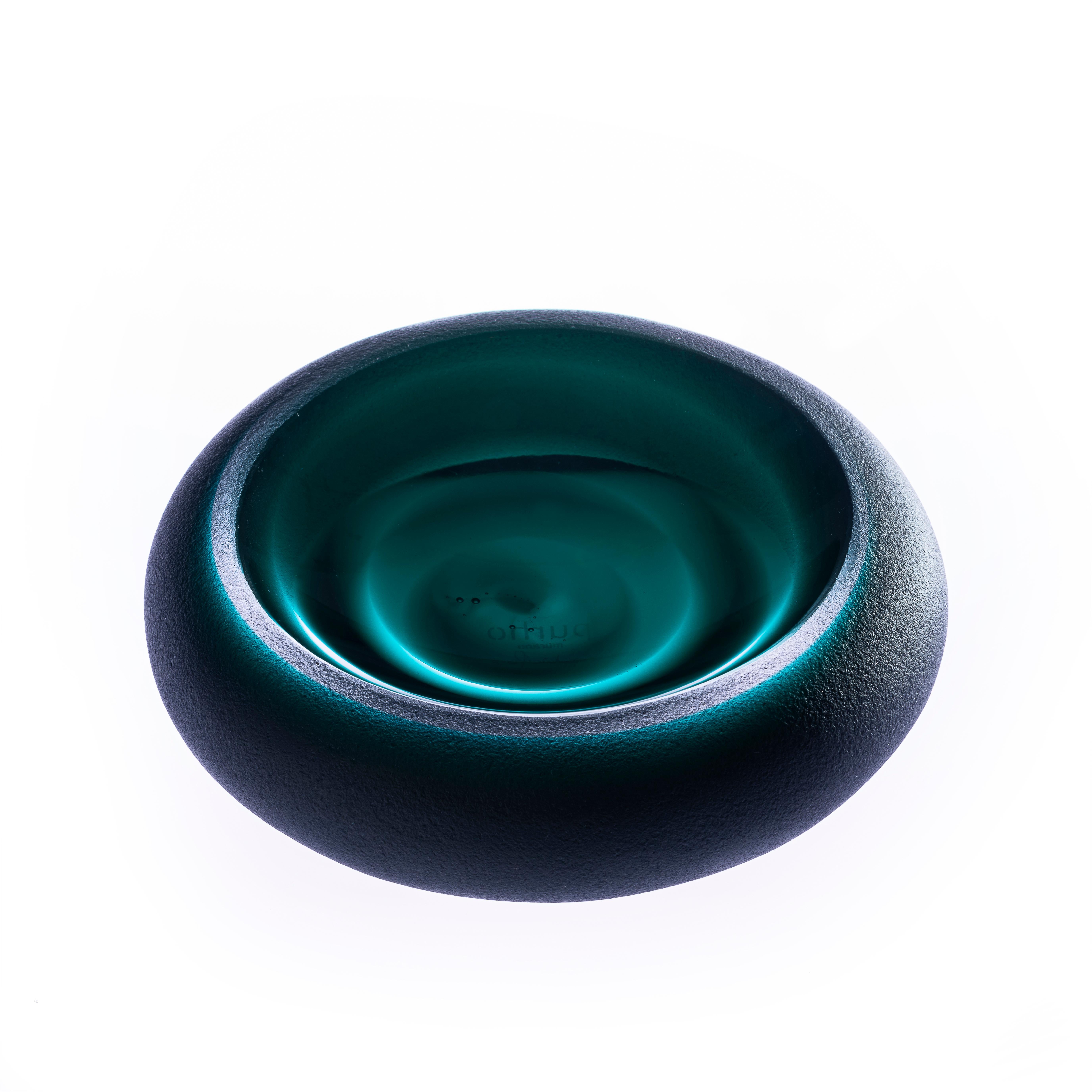 Italian 21st Century Federico Peri Satin Ashtray Murano Glass Various Colors For Sale