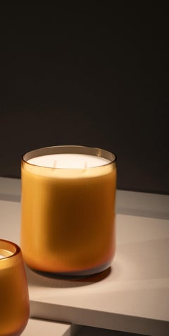 21st Century Federico Peri Stilla Cerae Large Amber Yellow Murano Glass