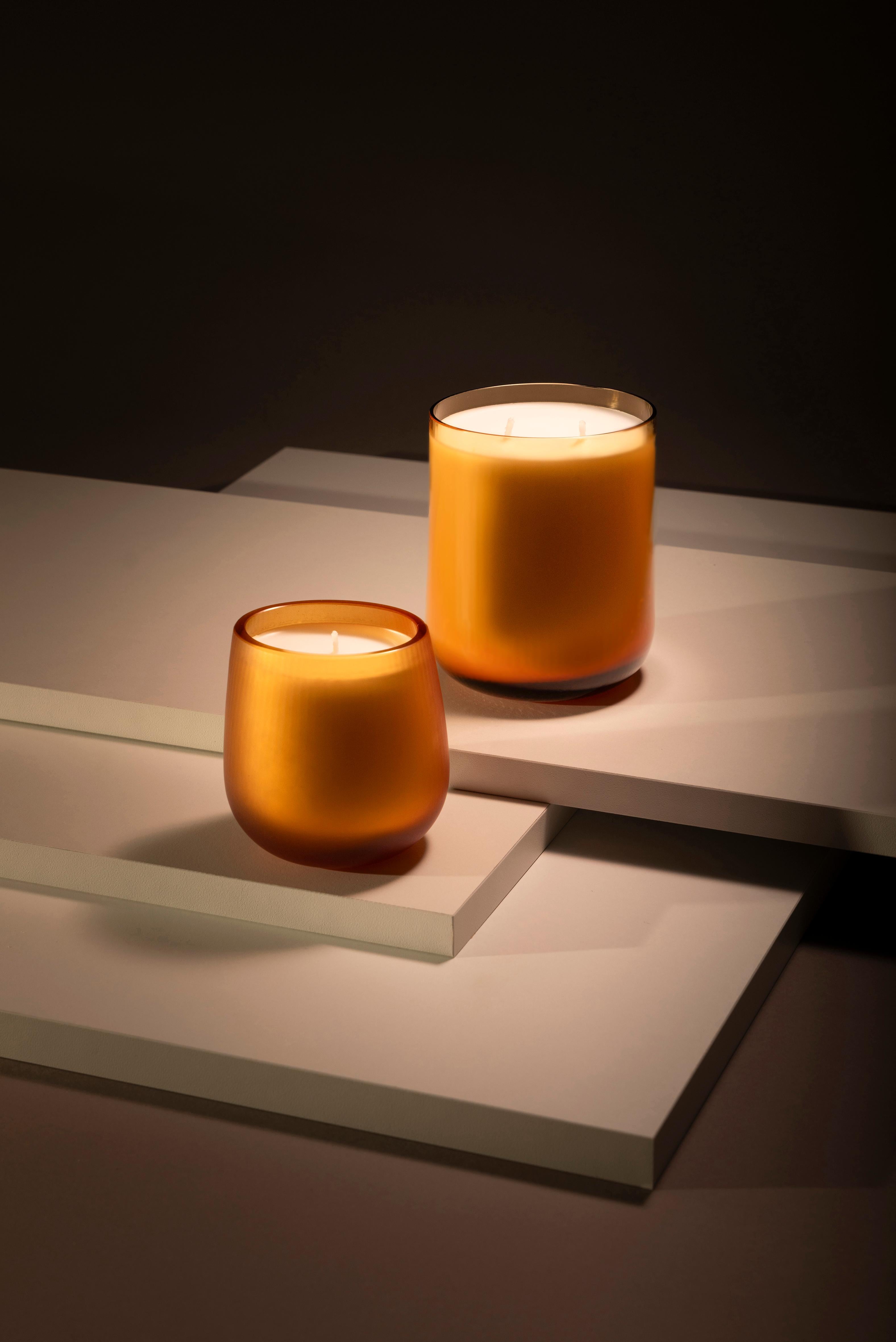 Italian 21st Century Federico Peri Stilla Cerae Large Amber Yellow Murano Glass in vendita