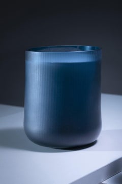 21st Century Federico Peri Stilla Cerae Large Deep Blue Murano Glass