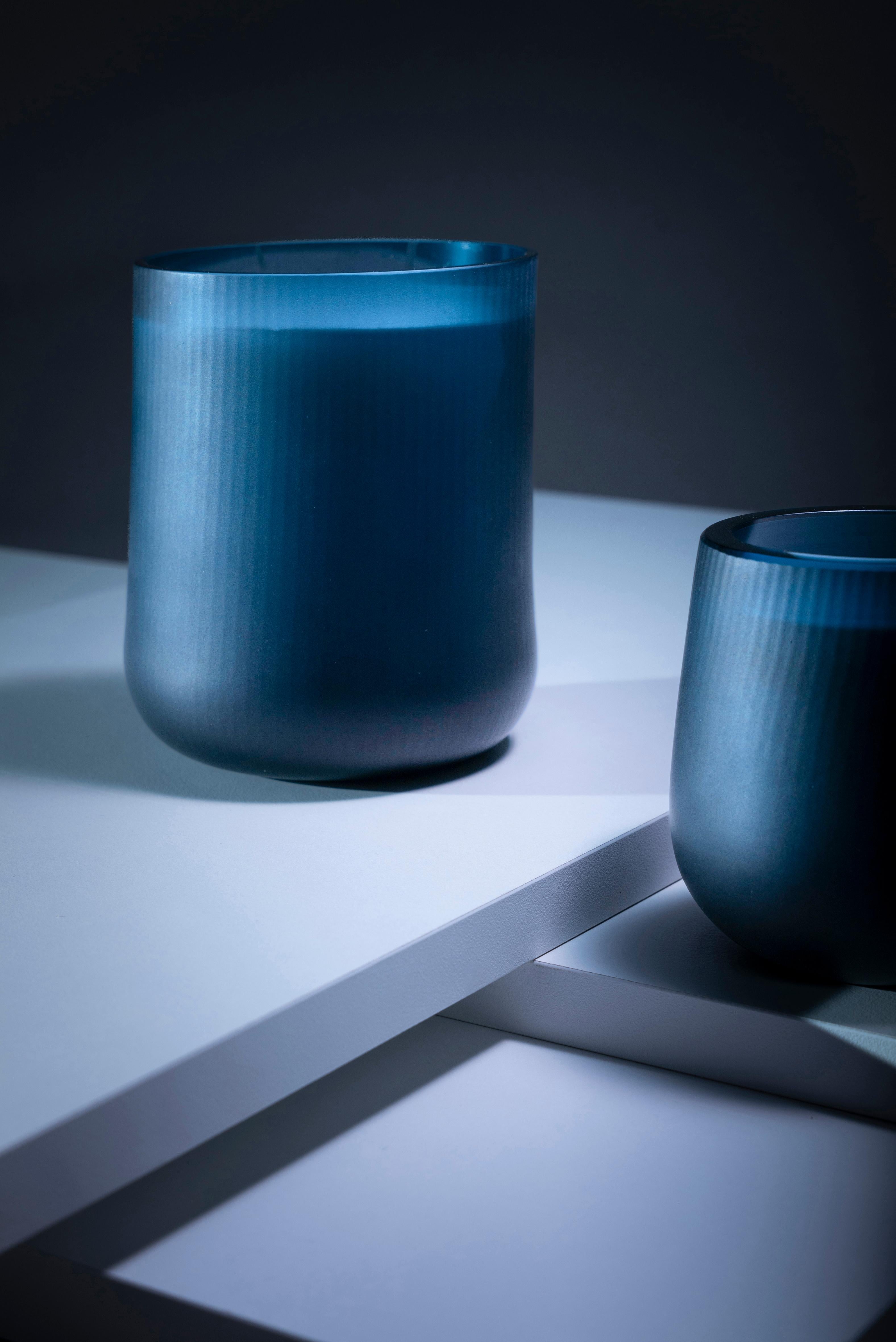 Italian 21st Century Federico Peri Stilla Cerae Large Deep Blue Murano Glass in vendita