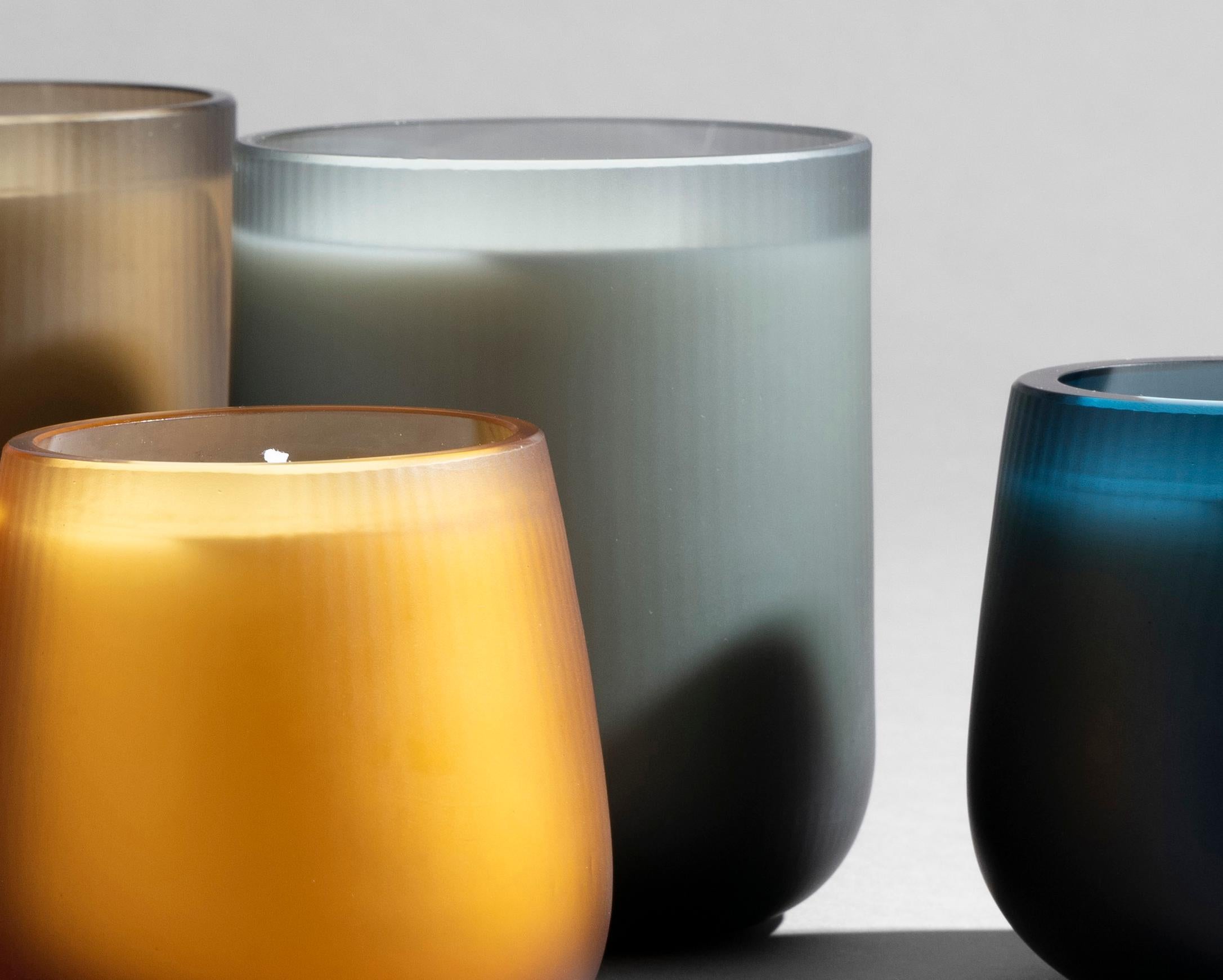 siglo XXI Federico Peri Stilla Cerae Grande Acero Gris Vidrio Murano Contemporáneo en venta