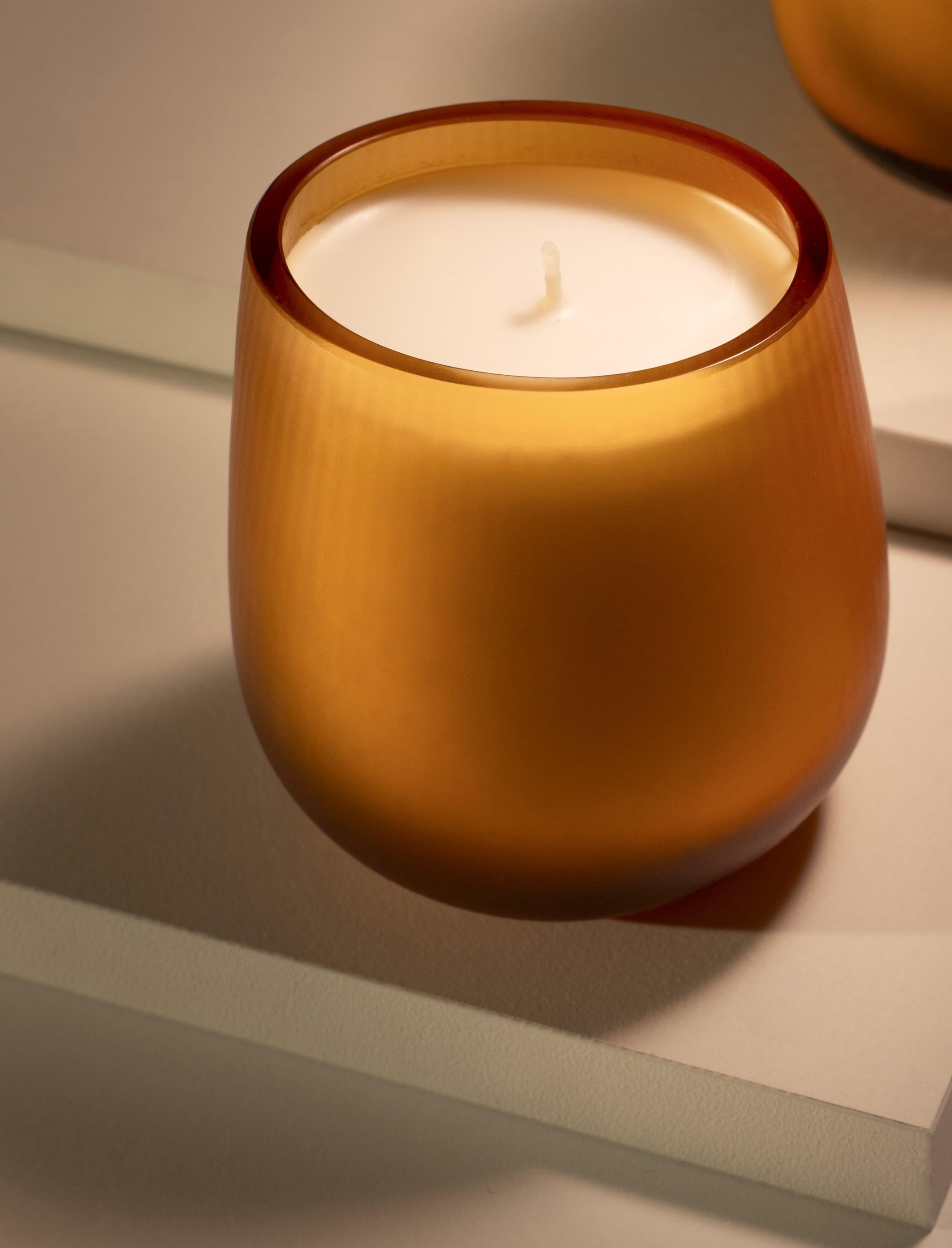 Italian 21ème siècle Federico Peri Stilla Cerae Petite Ambre Jaune Verre de Murano en vente