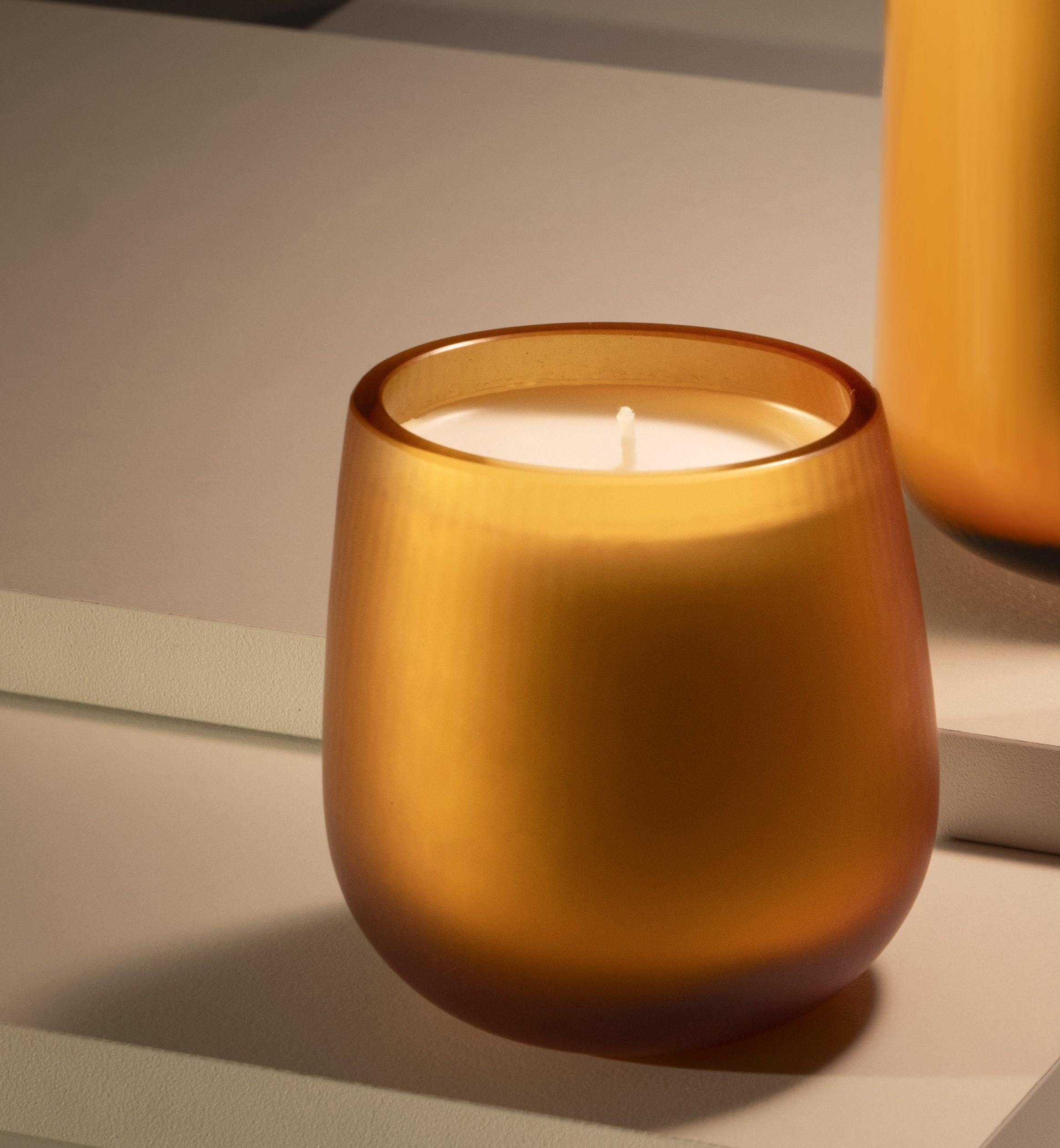Fait main 21ème siècle Federico Peri Stilla Cerae Petite Ambre Jaune Verre de Murano en vente