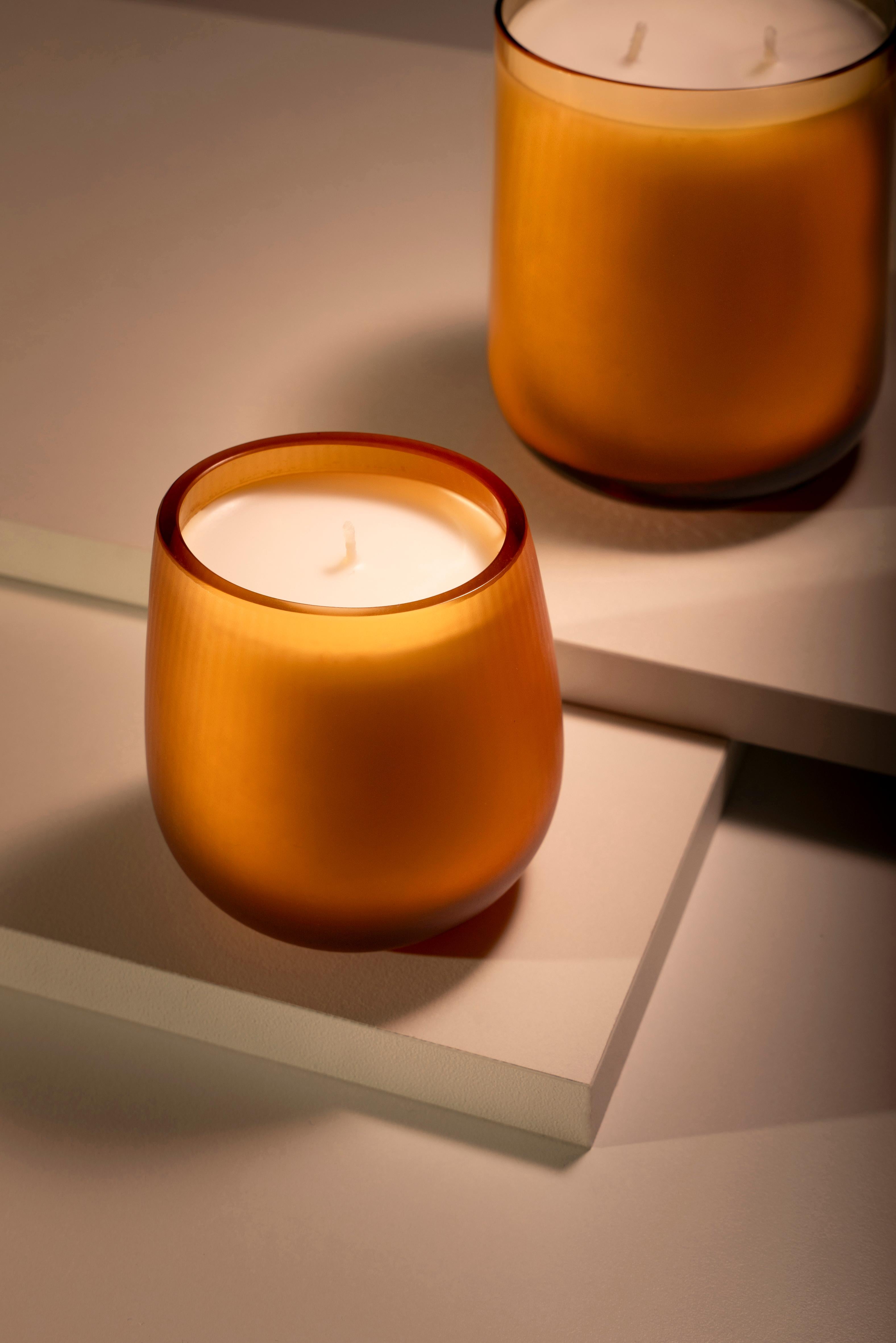 Contemporain 21ème siècle Federico Peri Stilla Cerae Petite Ambre Jaune Verre de Murano en vente