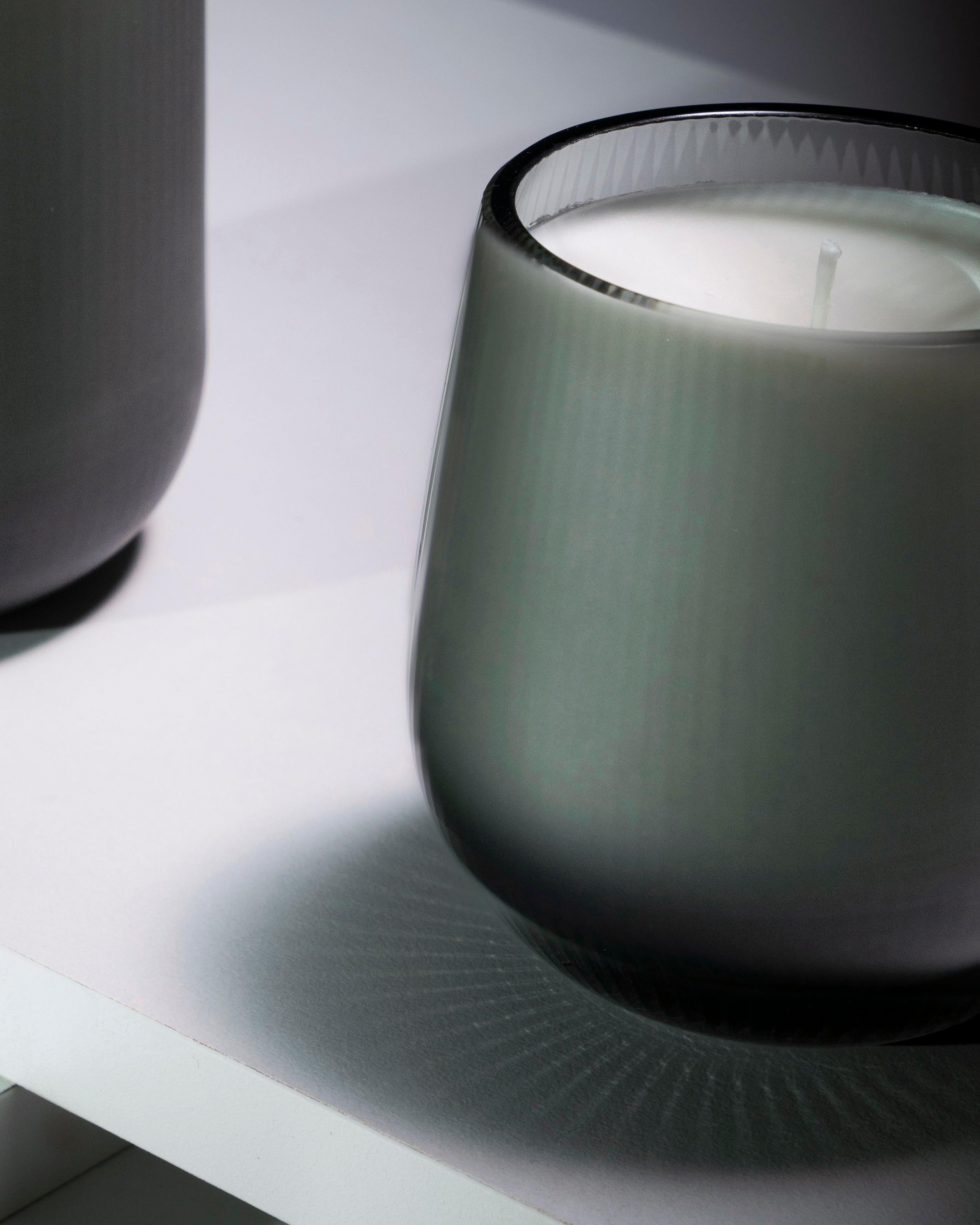 Fatto a mano 21st Century Federico Peri Stilla Cerae Small Steel Grey Murano Glass in vendita