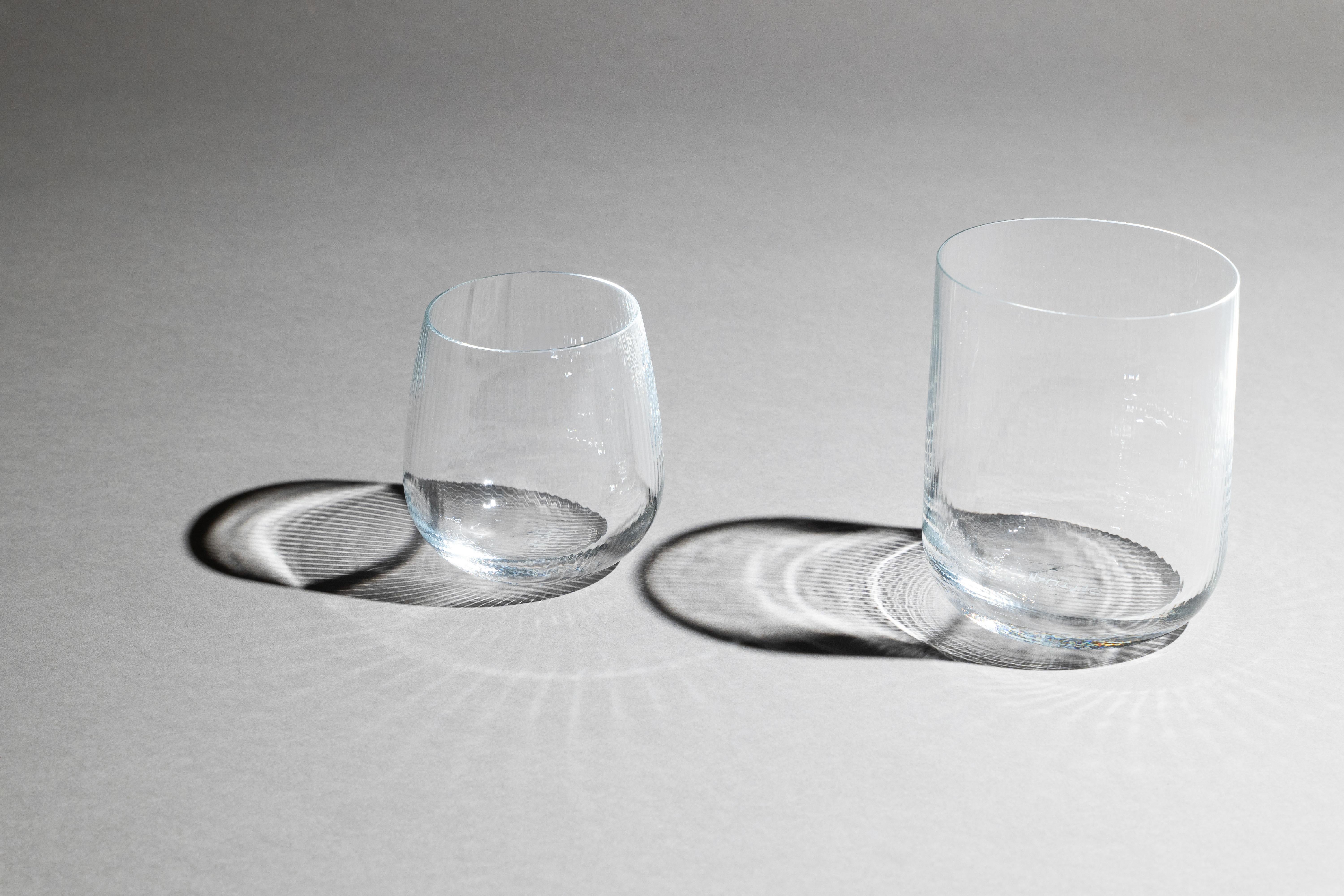 Fatto a mano 21st Century Federico Peri Stilla Liquida Crystal 2-Small Tumblers Murano in vendita