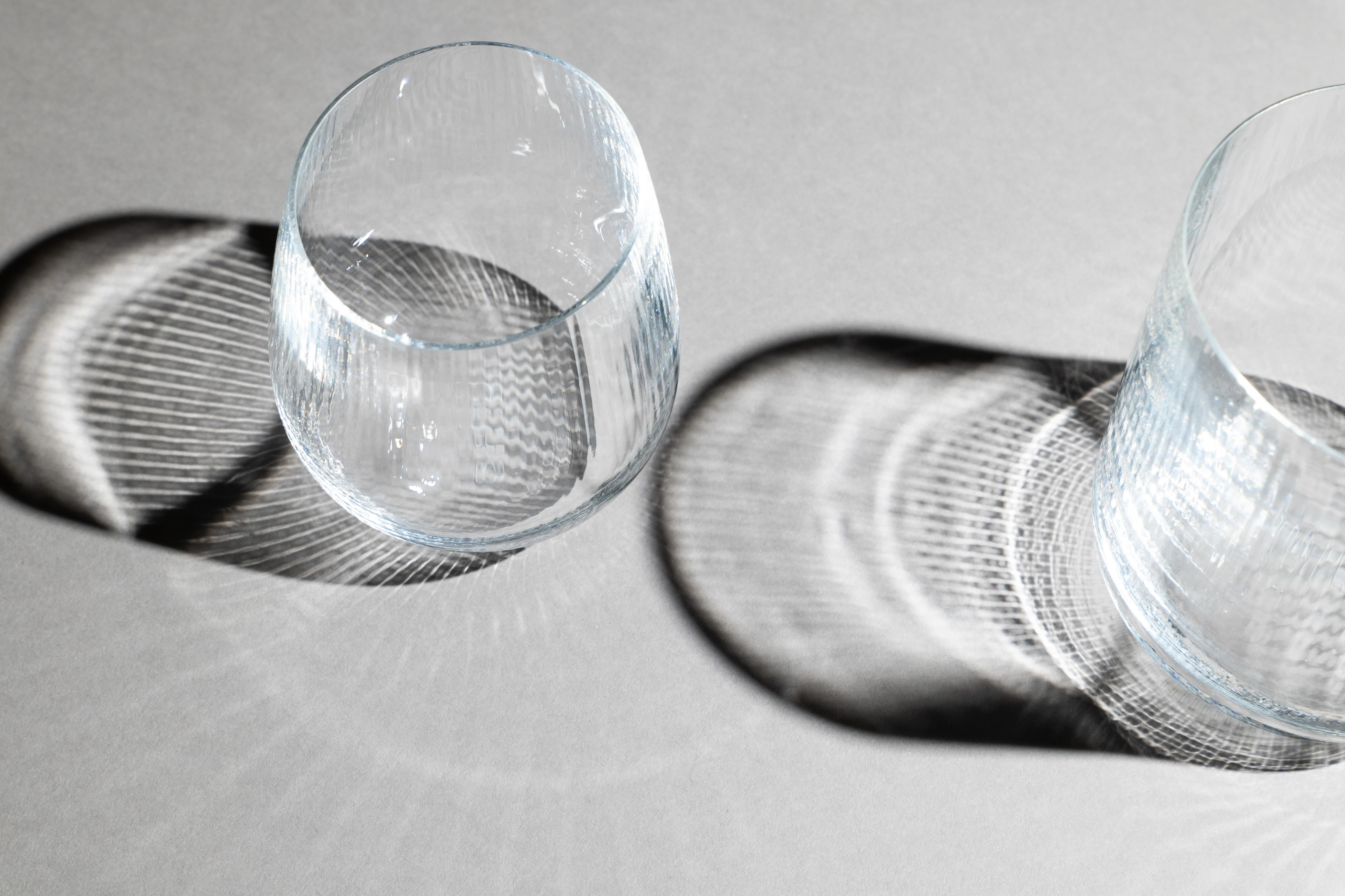 Moderno 21st Century Federico Peri Stilla Liquida Crystal Large 2-Tumblers Murano in vendita