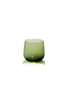 21st Century Federico Peri Stilla Liquida Moss Green 2-Small Tumblers Murano