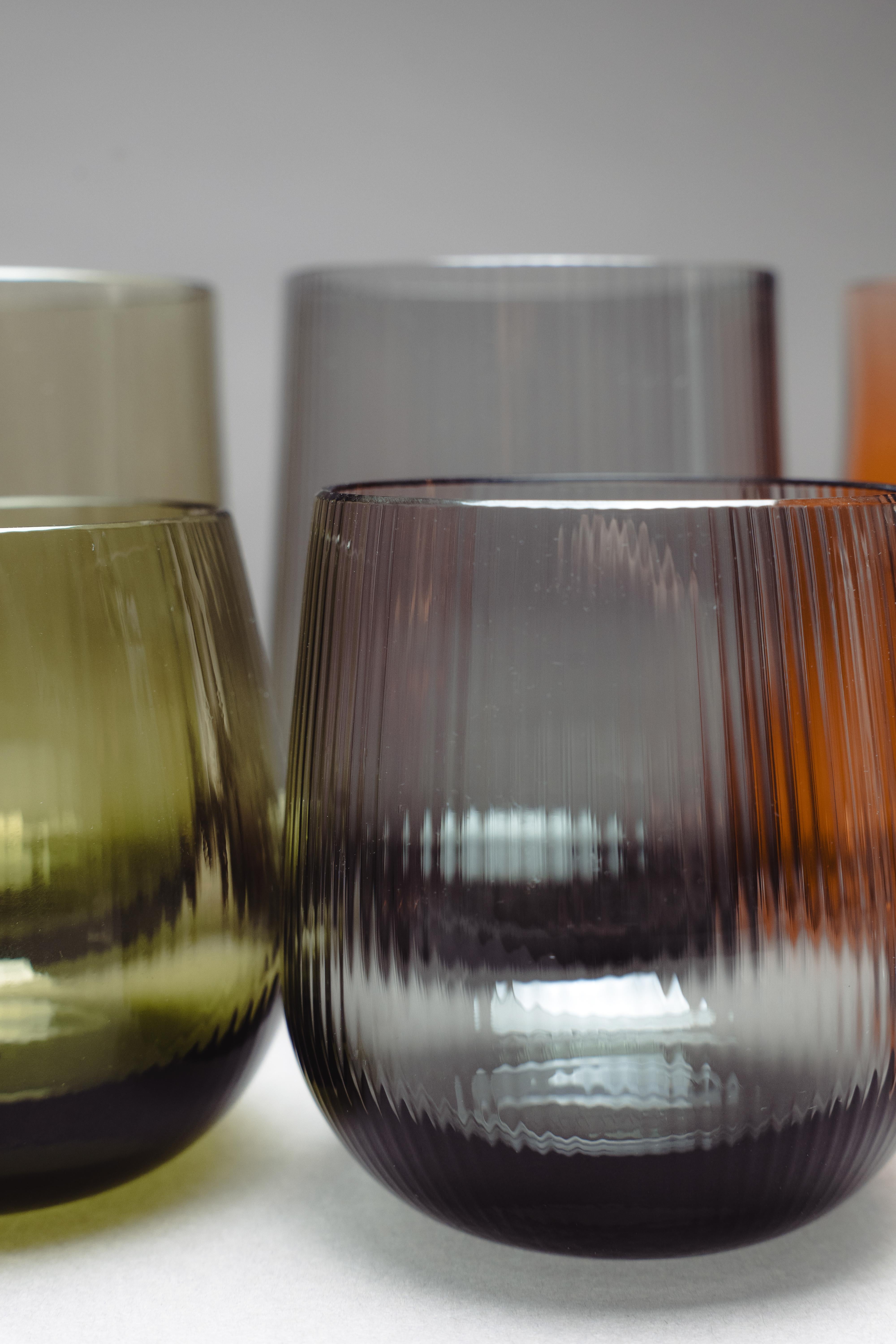 siglo 21 Federico Peri Stilla Liquida Musgo Verde Grande 2-Tumblers Murano en venta 5