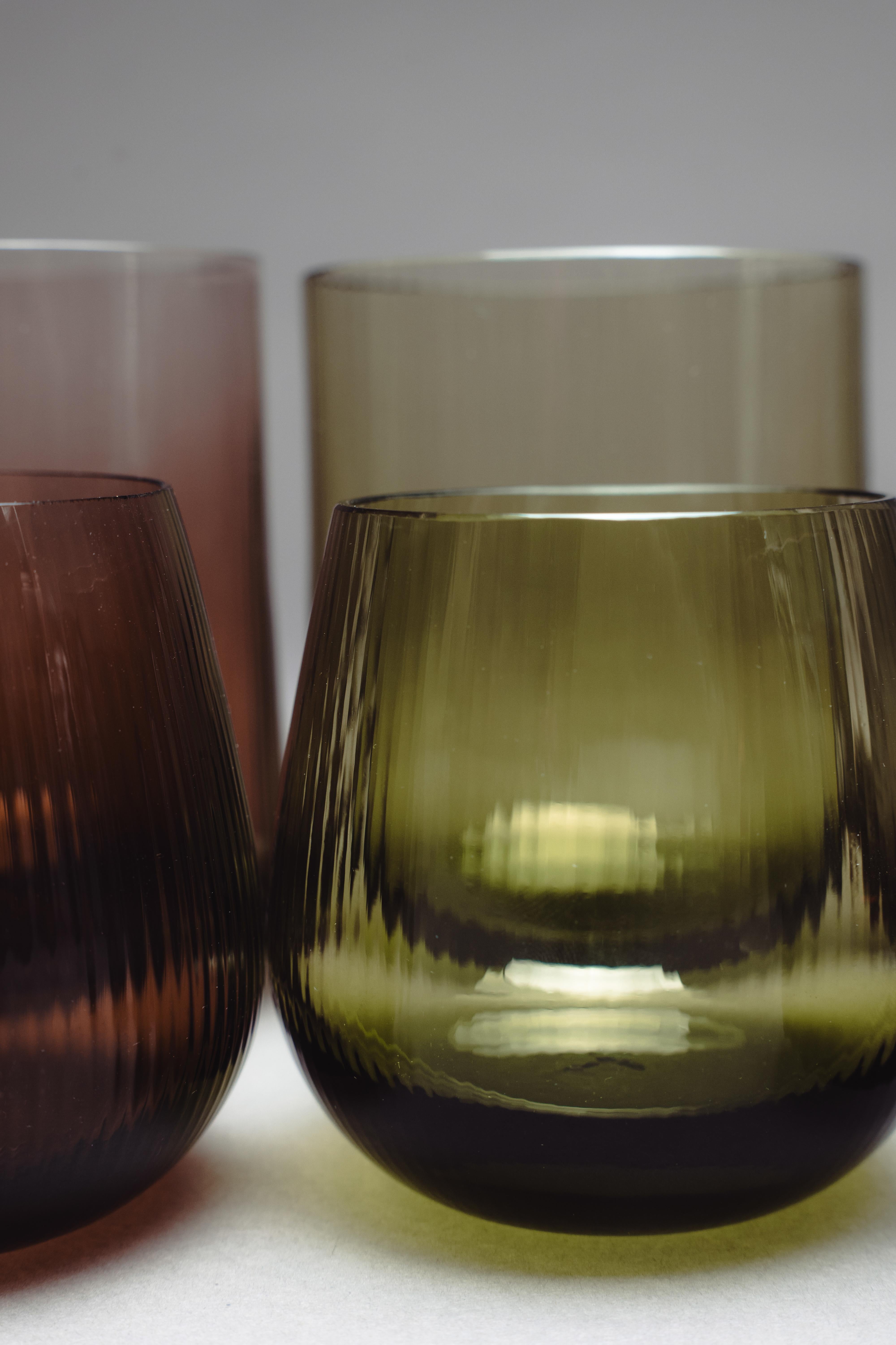 siglo 21 Federico Peri Stilla Liquida Musgo Verde Grande 2-Tumblers Murano en venta 6