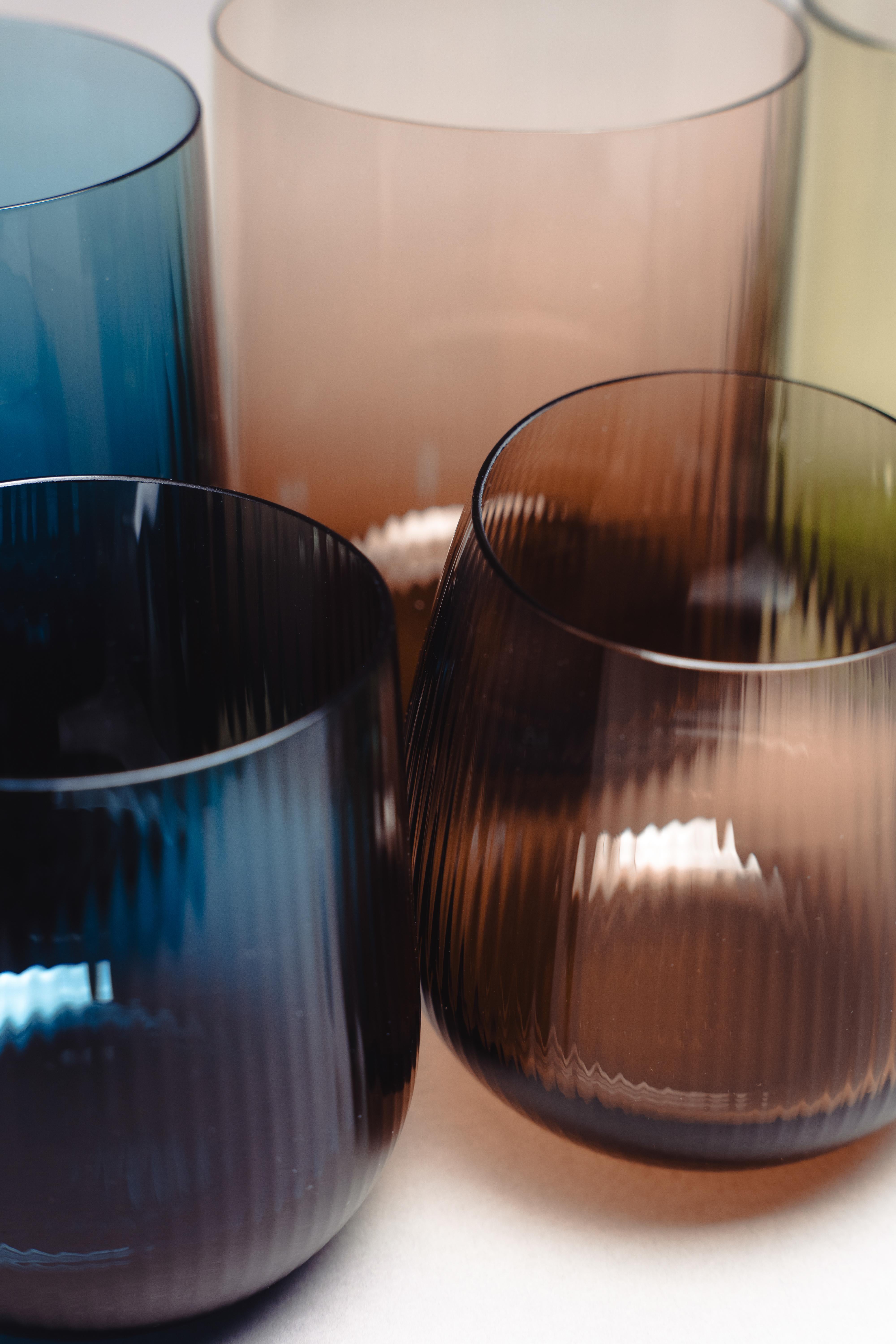siglo 21 Federico Peri Stilla Liquida Musgo Verde Grande 2-Tumblers Murano en venta 7