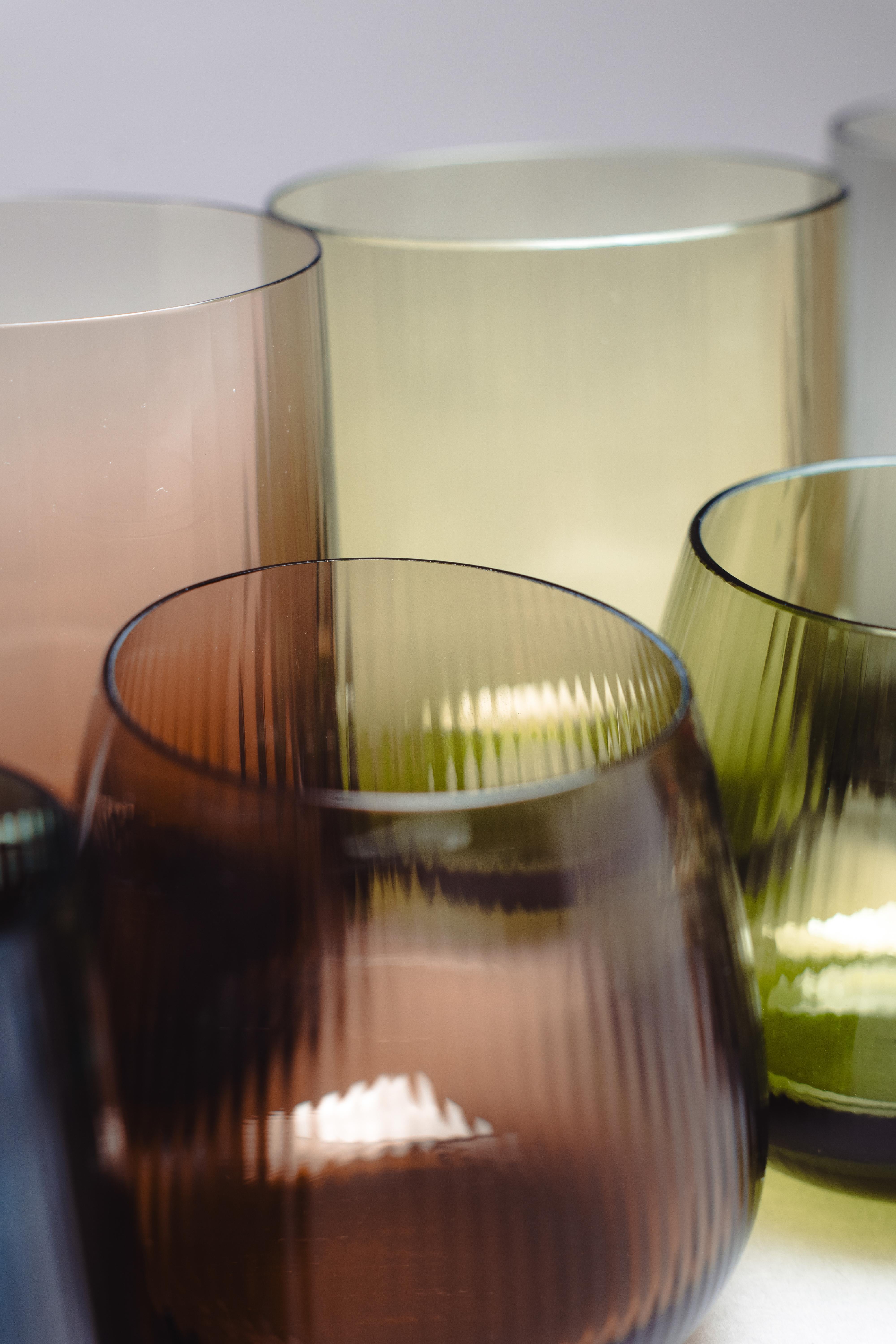 siglo 21 Federico Peri Stilla Liquida Musgo Verde Grande 2-Tumblers Murano en venta 8