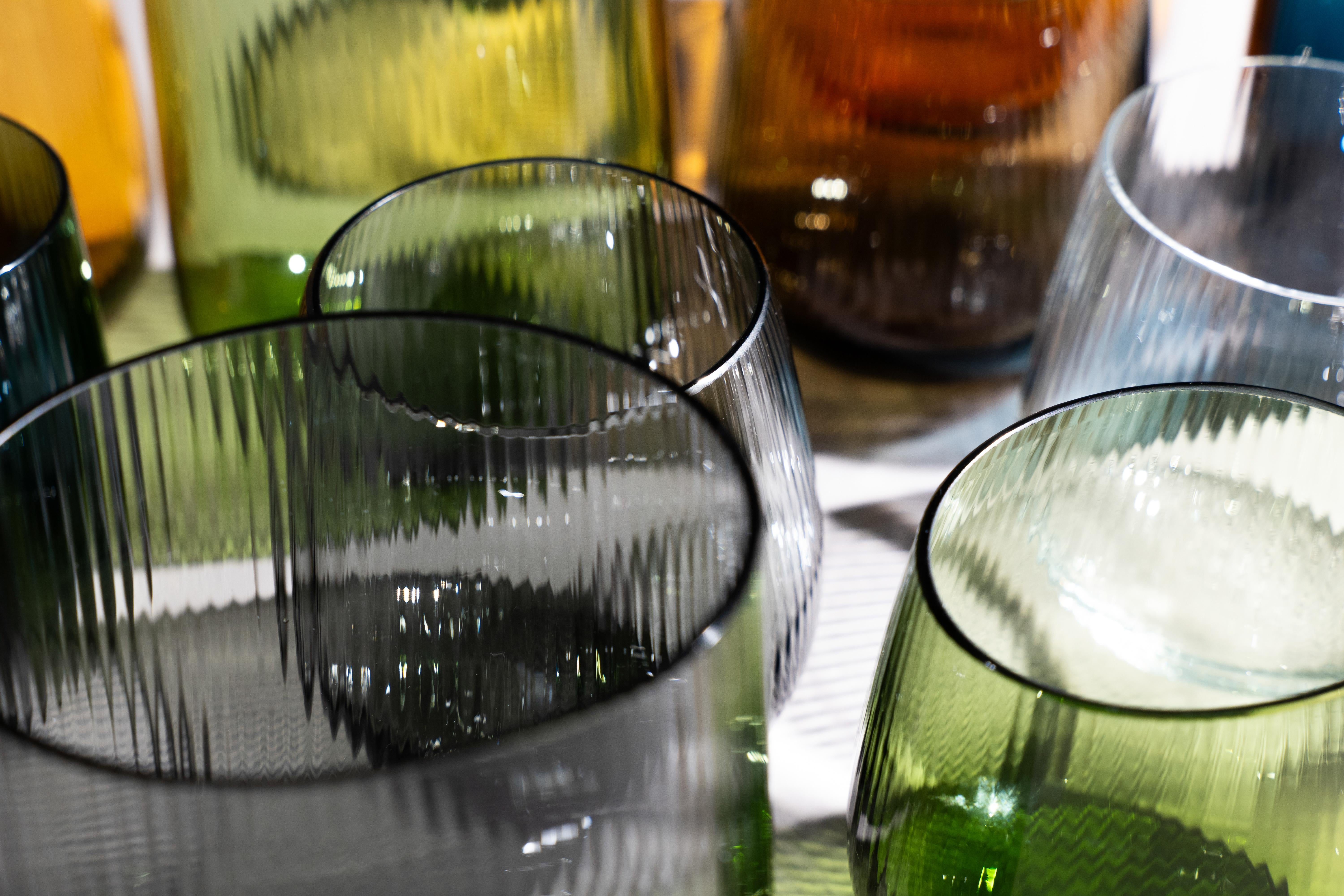 siglo 21 Federico Peri Stilla Liquida Musgo Verde Grande 2-Tumblers Murano en venta 11