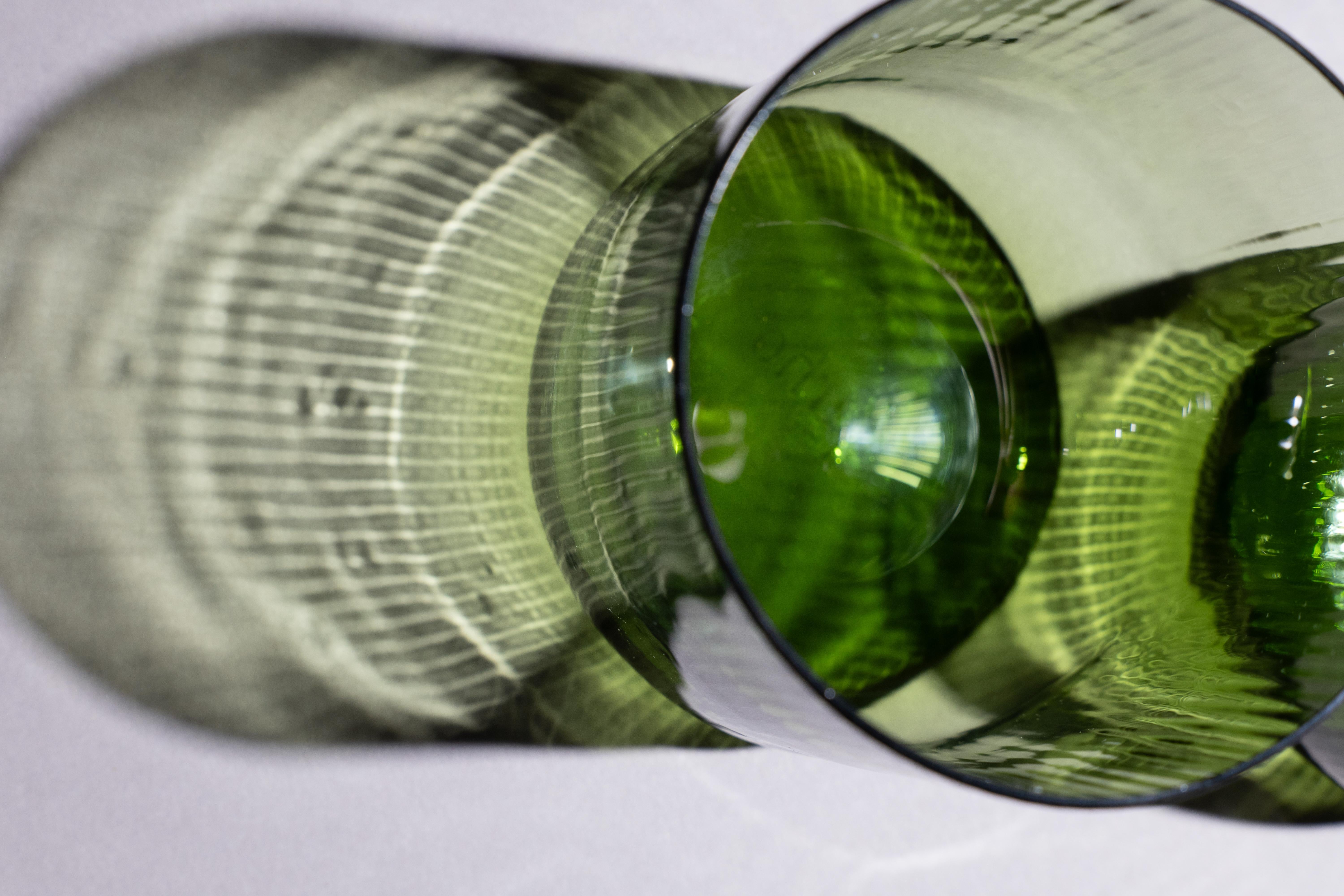 siglo 21 Federico Peri Stilla Liquida Musgo Verde Grande 2-Tumblers Murano Hecho a mano en venta