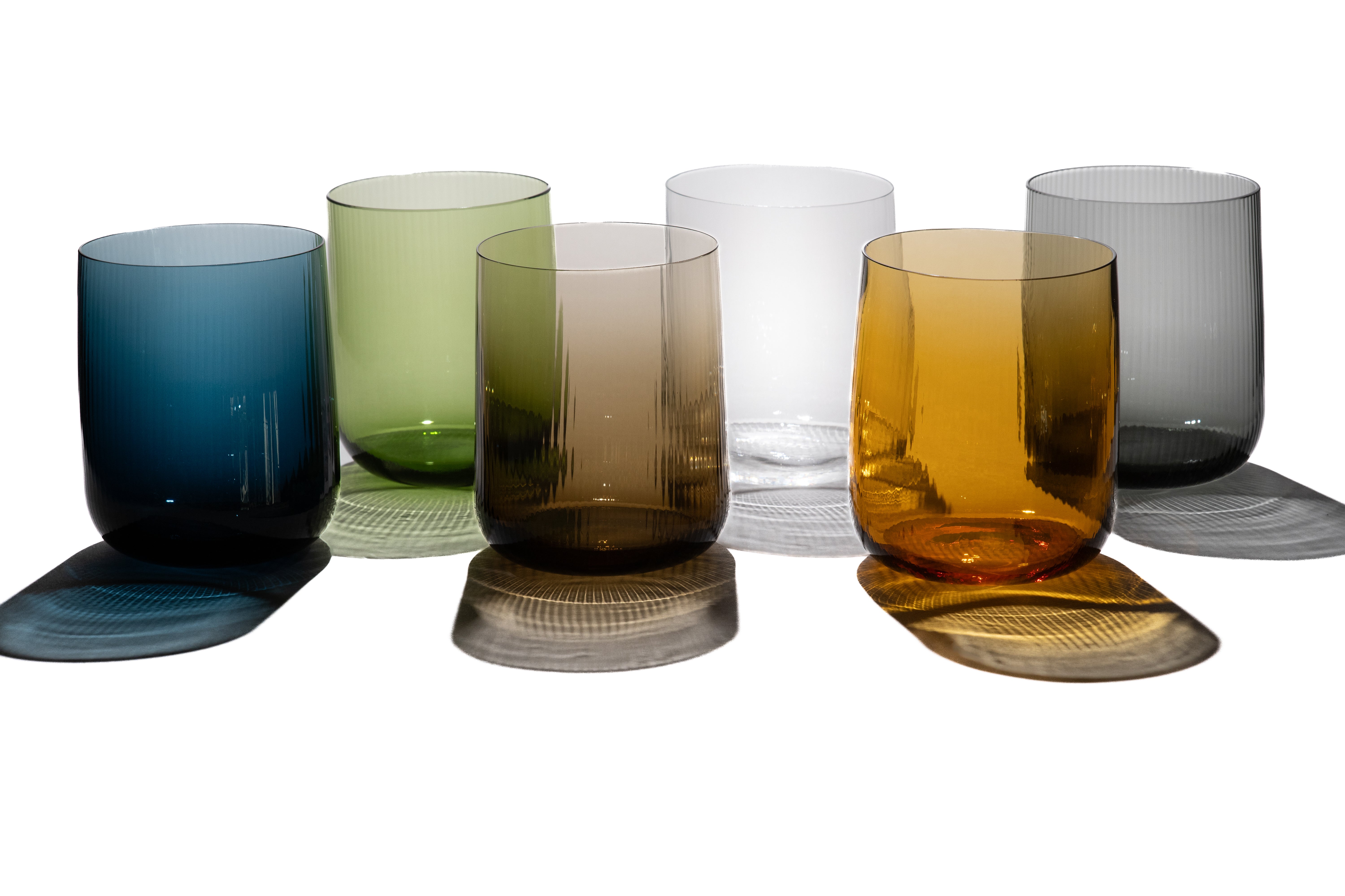 siglo 21 Federico Peri Stilla Liquida Musgo Verde Grande 2-Tumblers Murano en Nuevo estado para la venta en Brembate di Sopra (BG), IT